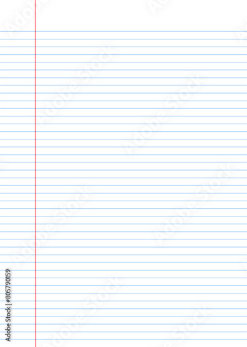 Notebook paper background. Lined notebook paper