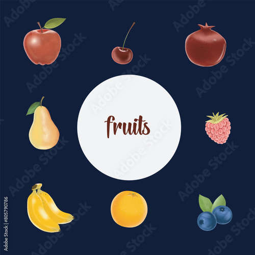 hand drawn food assets set