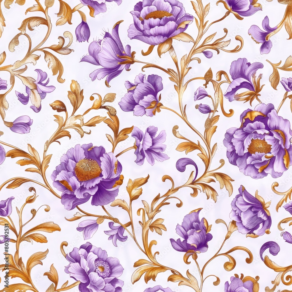 Watercolor Flower seamless pattern On white background , Floral pattern , illustration .