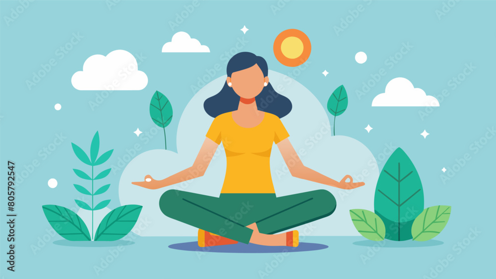 Discover the perfect balance of physical and mental wellness in our Yoga and Meditation Fusion session.. Vector illustration