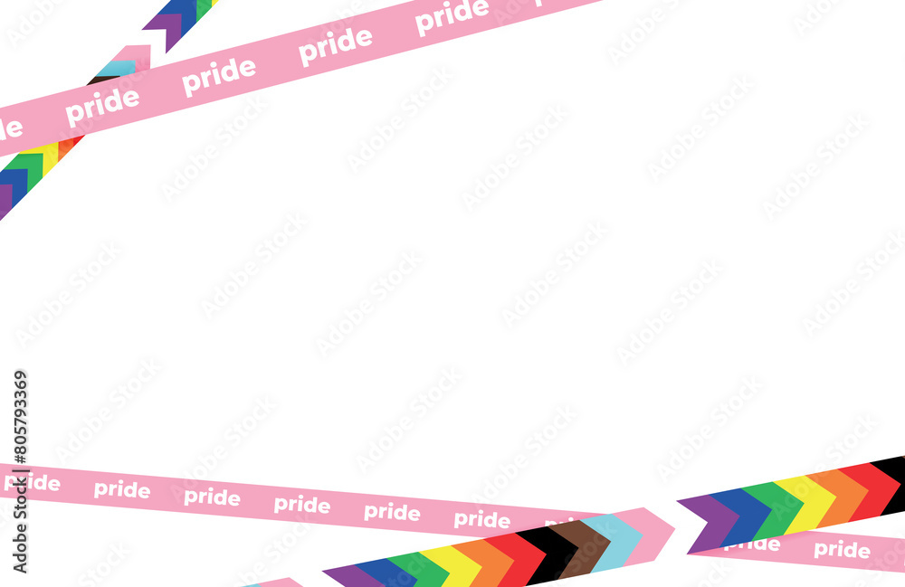 Fototapeta premium Pride transparent background caution tapes concept