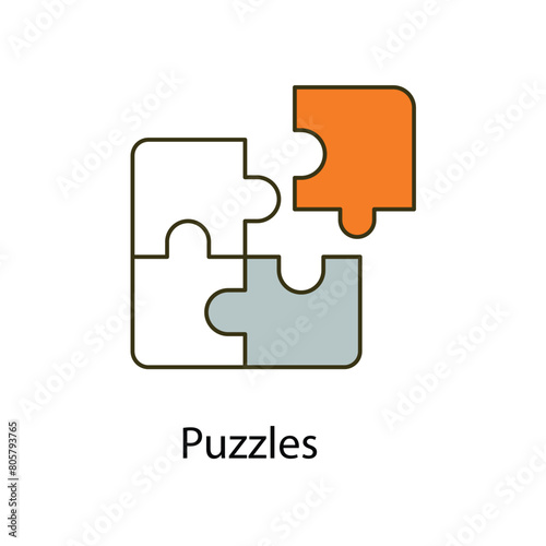 Puzzle Icon. Vector Icon Design
