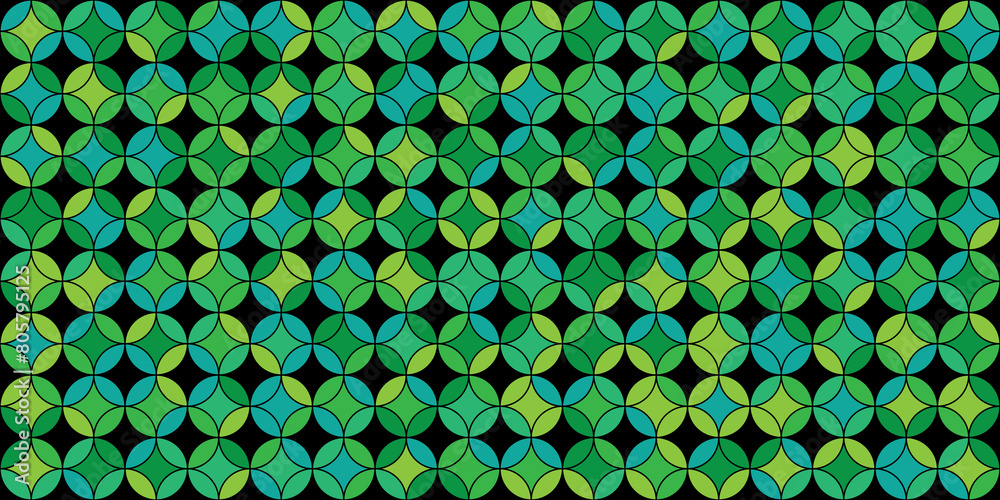 circle seamless pattern with geometric floral green tone color PNG circle seamless pattern with geometric floral green tone color PNG