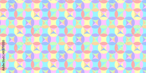 Wallpaper Mural circle seamless pattern with geometric floral pastel tone color PNG Torontodigital.ca
