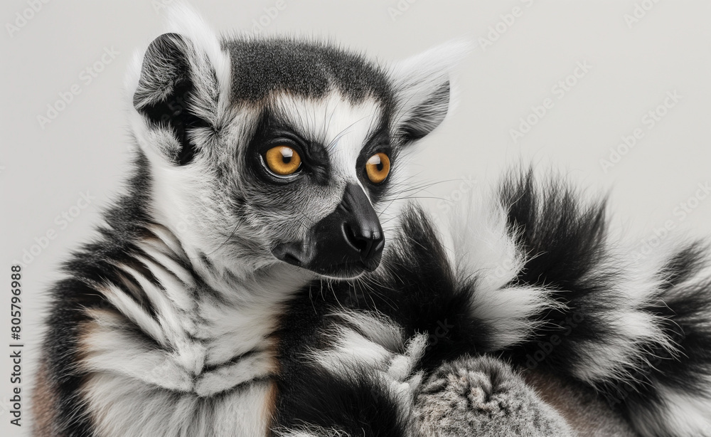 Sleeping Lemur: A Serene Portrait of Tranquility Sleeping Lemur: A Serene Portrait of Tranquility