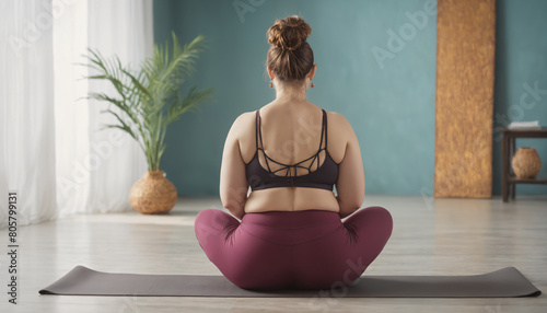 Plump woman meditation