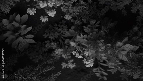 Dark Stones and Flowers. Dark featuring captivating stones and delicate flowers in shades of background. dark color stones and white flower background image for any kind of graphic, copy space