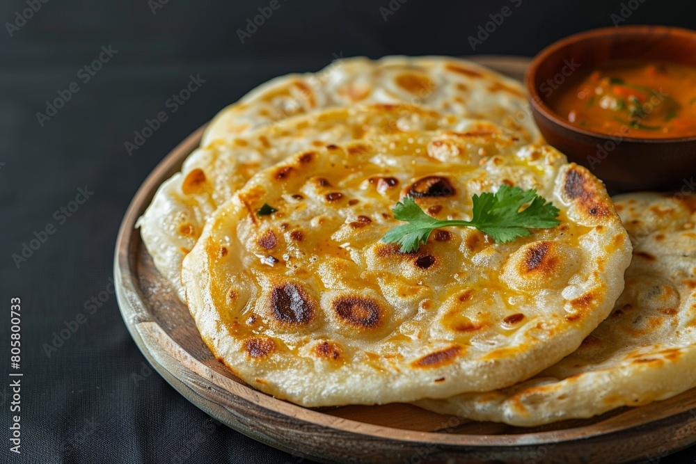 Malaysian roti canai with curry dipping sauce Stock Photo Adobe Stock