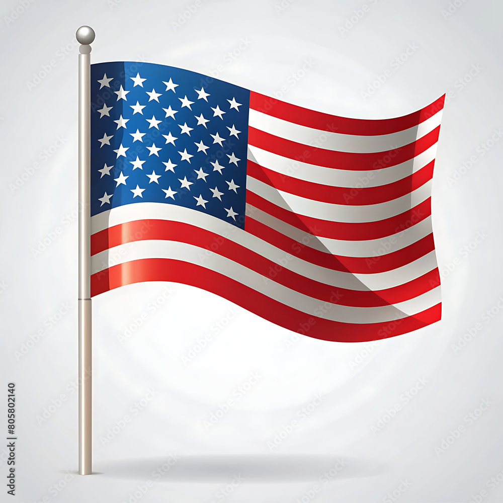 Fototapeta premium Background of shiny united states flag 