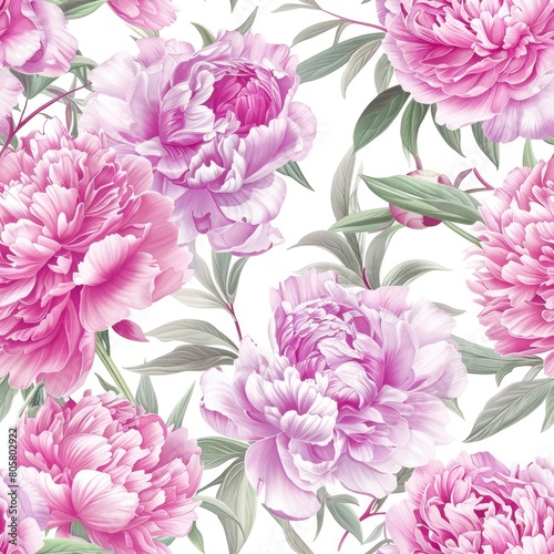 pink Watercolor Flower seamless pattern On white background   Floral pattern   illustration    