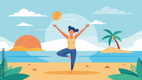 A person practicing yoga on the beach embracing a balanced lifestyle by incorporating physical and mental wellness practices..