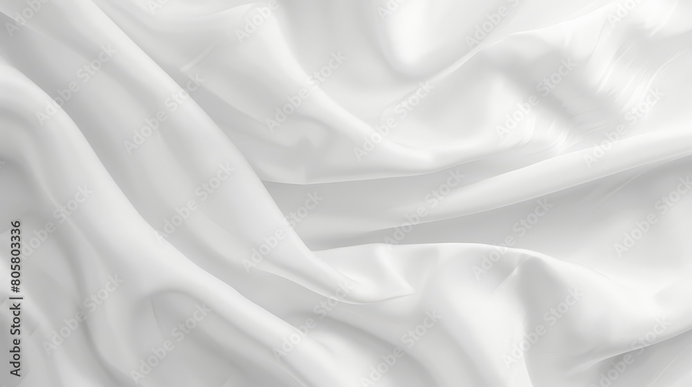   A tight shot of a soft, white fabric with a smooth, undulating texture