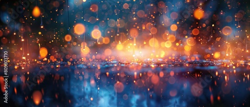 The image shows a beautiful bokeh background with a warm and inviting atmosphere © Preyanuch