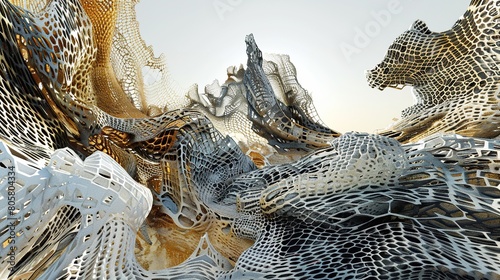 Mosaic Art: Dragon, Fish, and Guell photo