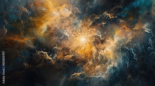 Texture of a fiery sky in deep space, blending into a cosmic background