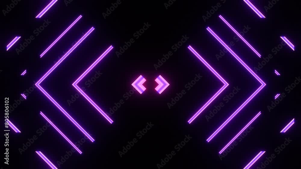 3D digital animation of pulsating purple neon light Music VJ Loop abstract background. Seamless loop motion graphics for the night club music scene, shows, retro, high-tech.