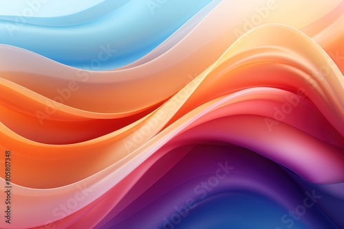 A colorful wave with a red stripe on the left and a yellow stripe on the right
