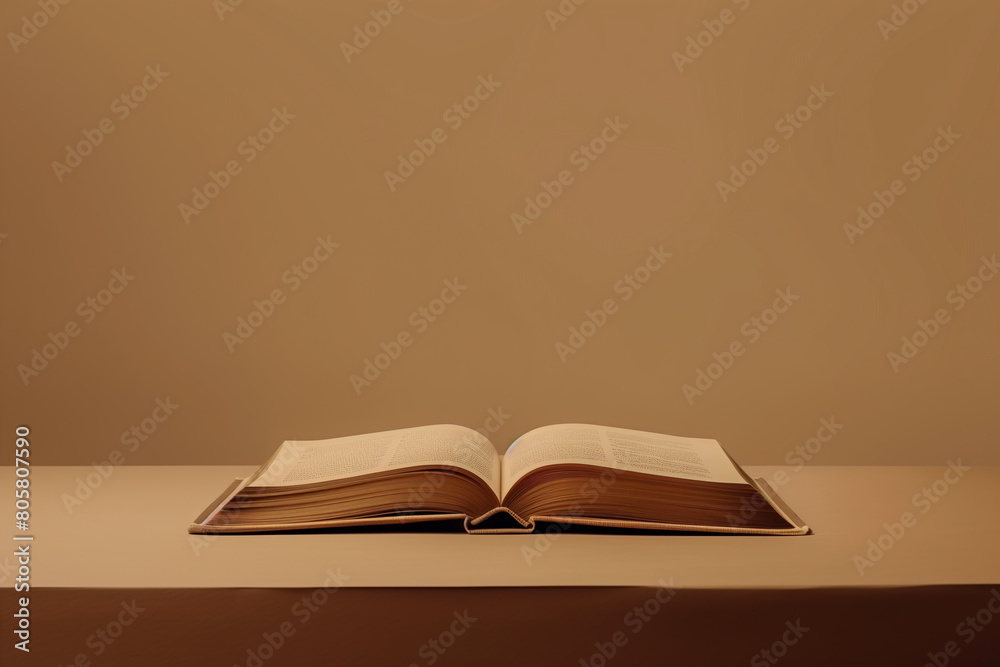 Open book on a plain background with soft lighting, suggesting a quiet moment of study or contemplation in solitude