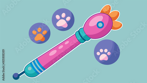 An advanced massage wand with interchangeable heads allowing you to customize the massage experience for your pets unique needs and preferences.. Vector illustration