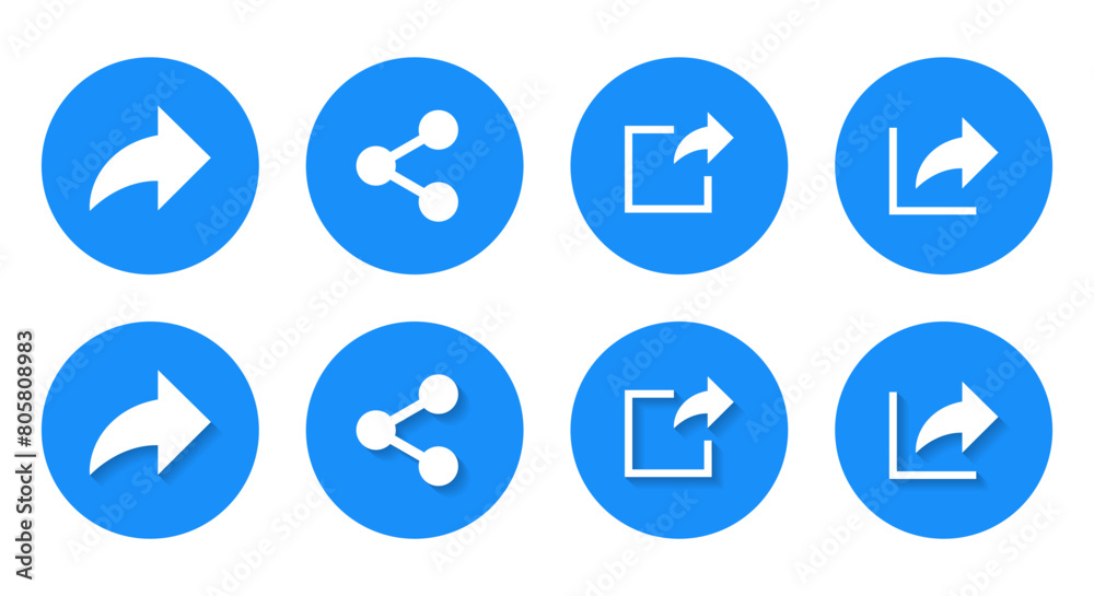 Share link icon with shadow. Set of hyperlink concept Share link icon with shadow. Set of hyperlink concept