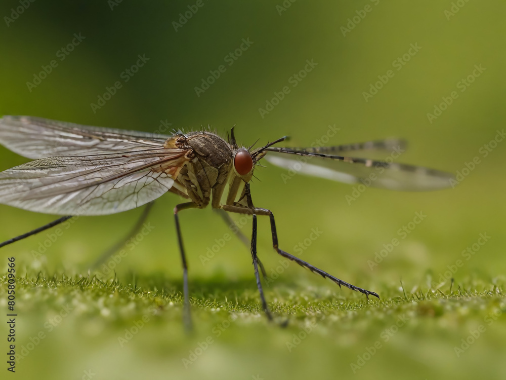 Closeup on a dance fly, Empis livida sitting on a green leaf
Closeup on a dance fly, Empis livida sitting on a green leaf