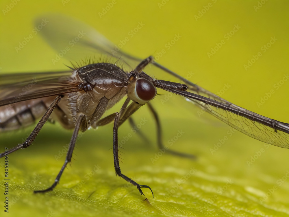 Closeup on a dance fly, Empis livida sitting on a green leaf
Closeup on a dance fly, Empis livida sitting on a green leaf