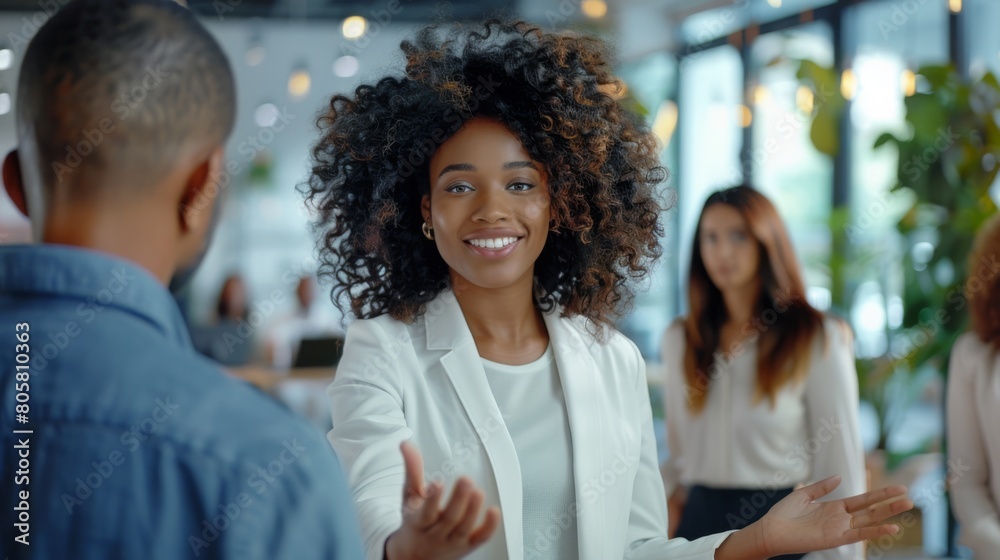Professional Woman Engaging in Conversation Professional Woman Engaging in Conversation
