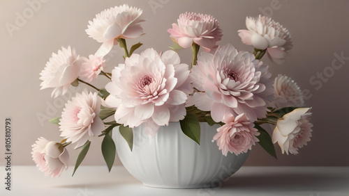 blooming beautiful pink flower isolated on white background