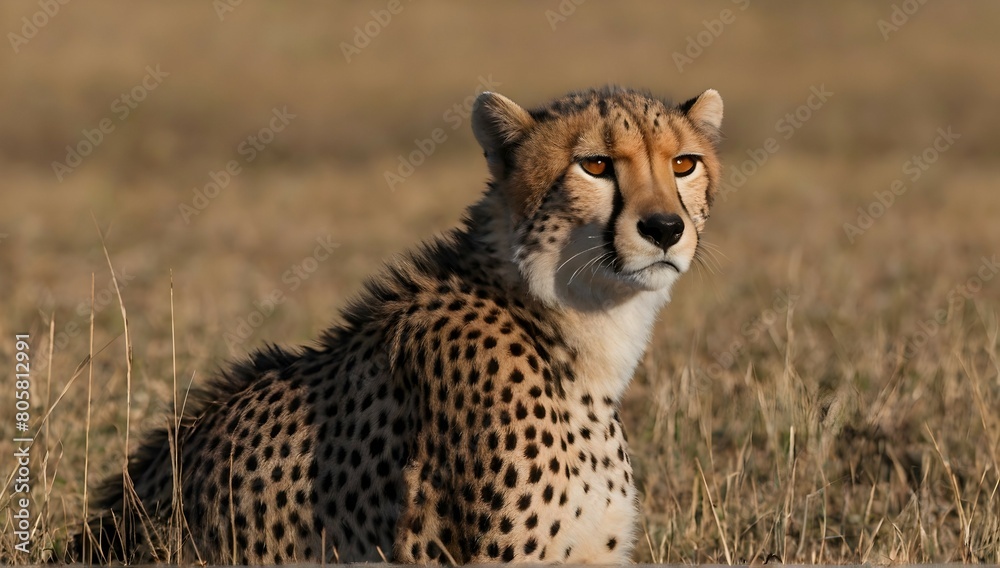 View of wild cheetah View of wild cheetah