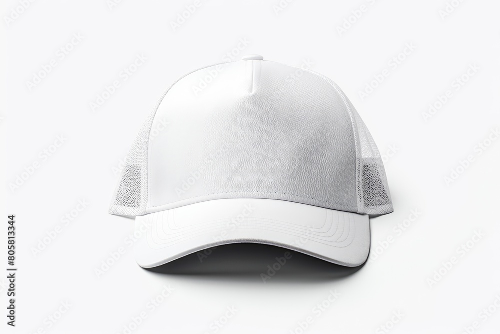 Fototapeta premium white trucker hat for mockup on white background