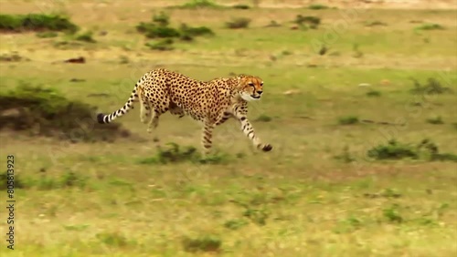 Cheetah Caught Running While Hunting
