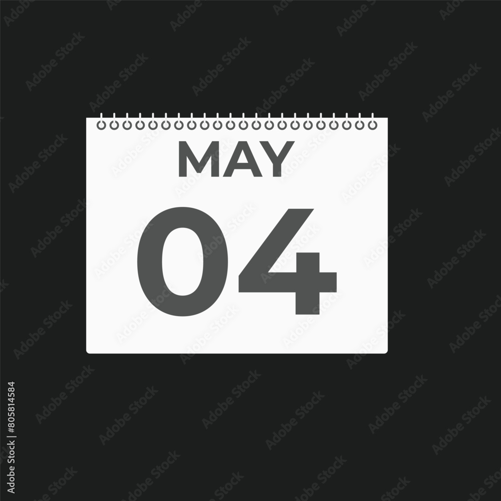 May 4 calendar reminder. 4 May daily calendar icon template. Calendar 4 May icon Design template. Vector illustration
May 4 calendar reminder. 4 May daily calendar icon template. Calendar 4 May icon Design template. Vector illustration