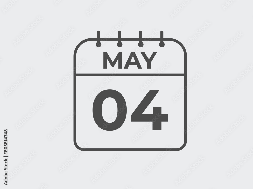 May 4 calendar reminder. 4 May daily calendar icon template. Calendar 4 May icon Design template. Vector illustration
May 4 calendar reminder. 4 May daily calendar icon template. Calendar 4 May icon Design template. Vector illustration