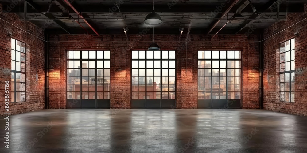 Vintage Industrial Charm: Crafting a Loft Sanctuary within an Old Warehouse with Brick Walls, Concrete Floors, and a Bold Black Steel Roof