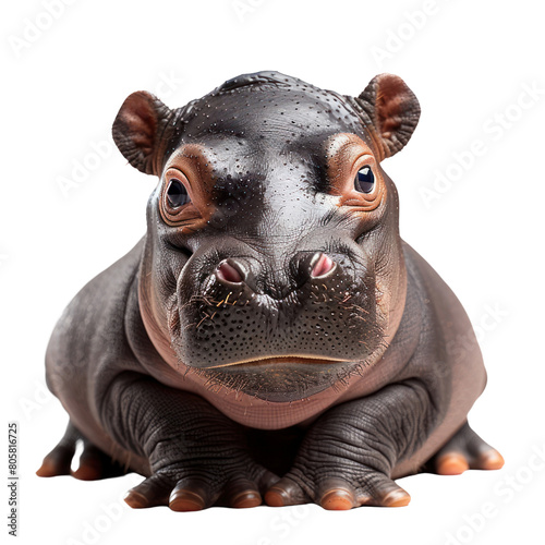 Hippo isolated on a transparent background