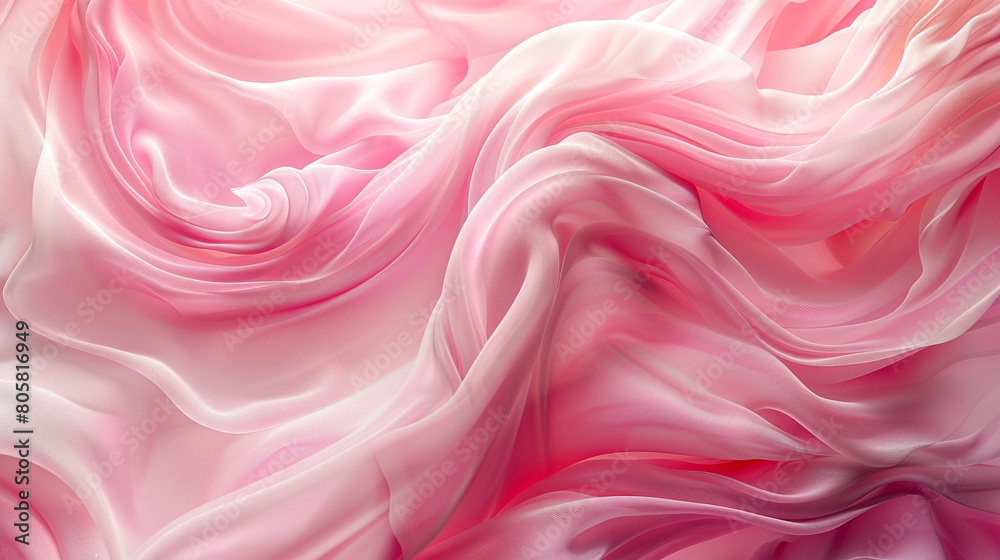 Soft swirls of pink blending into a blank white backdrop