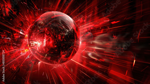 Abstract Background of Dark Glowing Spheres