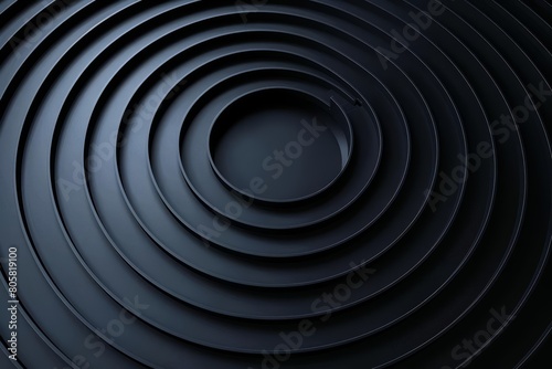 Background of elegant circle shape design merges black circle rings into a subtle, refined visual, Sharpen 3d rendering background