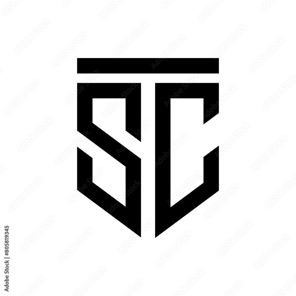 modern STC letter logo design