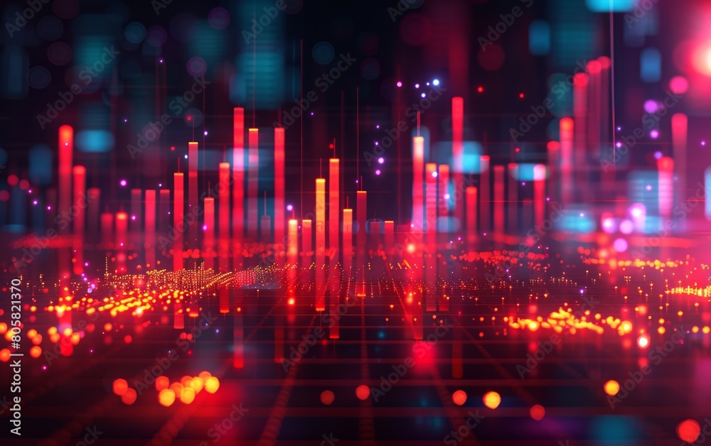 A market chart showcases the growth of a business with a stock graph, emphasizing investment data and the increase in profits. A market chart showcases the growth of a business with a stock graph, emphasizing investment data and the increase in profits.