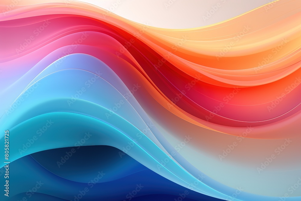 Fototapeta premium A colorful wave with a red stripe on the left and a yellow stripe on the right