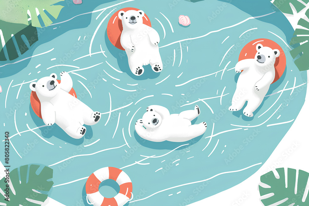 プールで遊ぶシロクマくん-2 プールで遊ぶシロクマくん-2