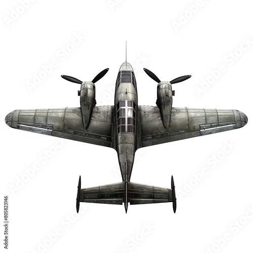 A bomber aircraft isolated on white or transparent background