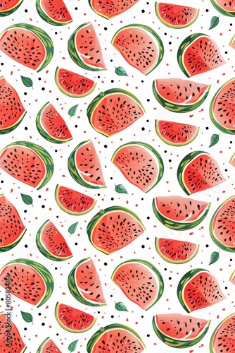 Vibrant Summer Watermelon Pattern with Refreshing Appeal
