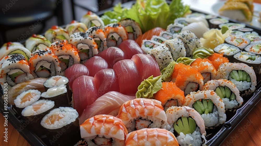 Assorted Sushi Platter with Nigiri and Rolls
Assorted Sushi Platter with Nigiri and Rolls