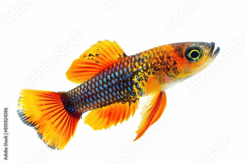 Killifish, isolated on white, aquarium fish photo