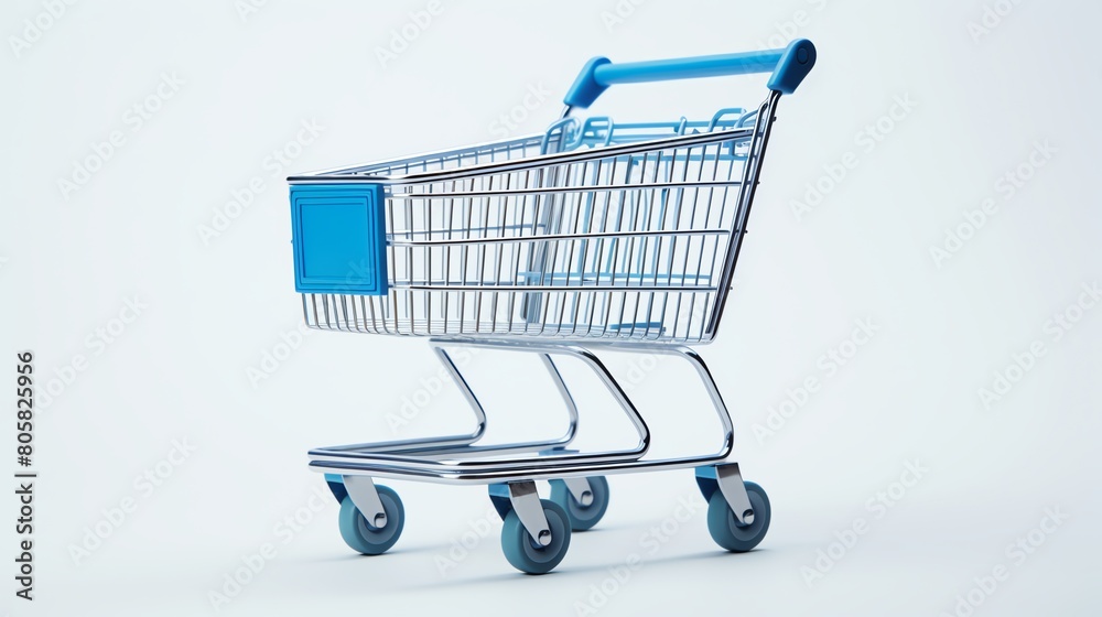 High-quality image of a heavy-duty shopping cart, capable of holding large quantities, centered on a white background, illustrating its durability and load capacity.