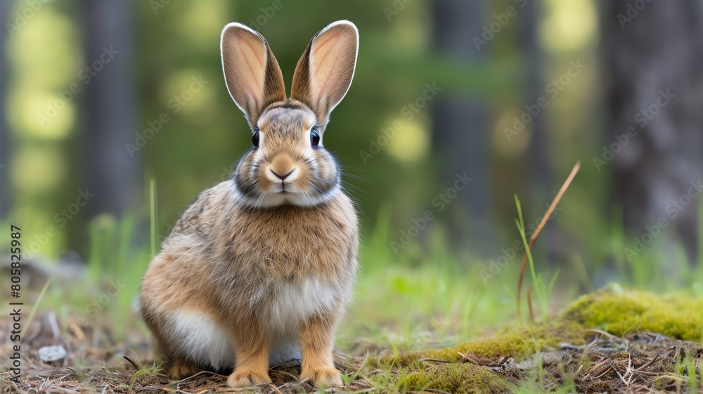 Fototapeta premium High-resolution image of a rare breed rabbit, featuring distinctive markings and a unique coat pattern, meticulously isolated on a white background to showcase its unique character
