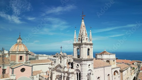 Bird's eye view of the city of Acireale, on the island of Sicily photo