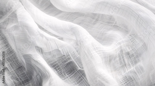 Lustrous cloth with a white, woven texture. photo